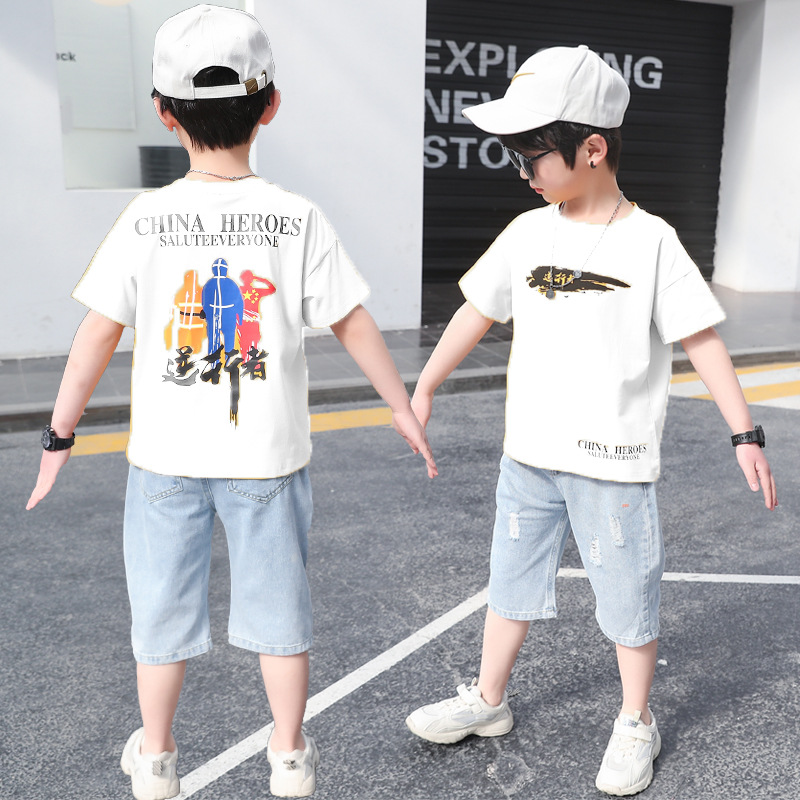 Korean style loose Western style summer kids 2pcs set