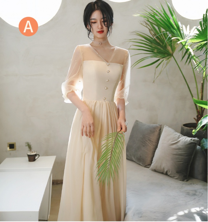 Spring and summer bridesmaid dress slim long dress
