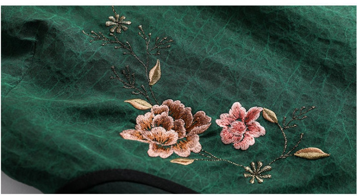 Embroidered summer shirt silk skirt 2pcs set for women