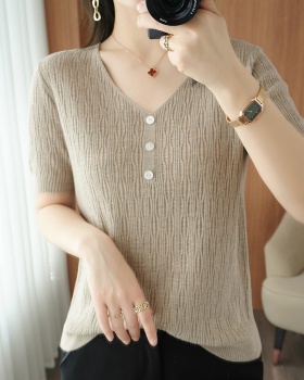 Ice silk loose tops Western style sweater for women