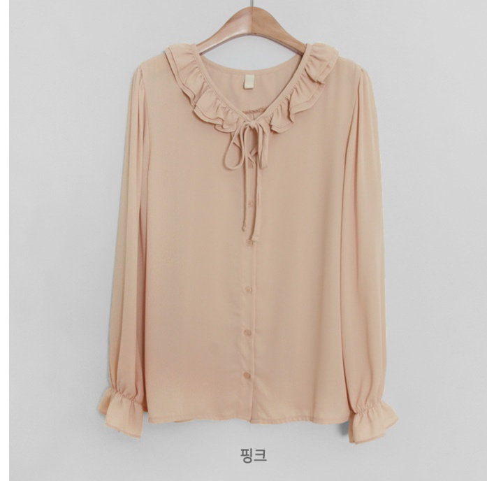 All-match chiffon Korean style long sleeve shirt