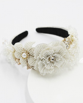 Pearl gift hair band prom flowers hair accessories for women