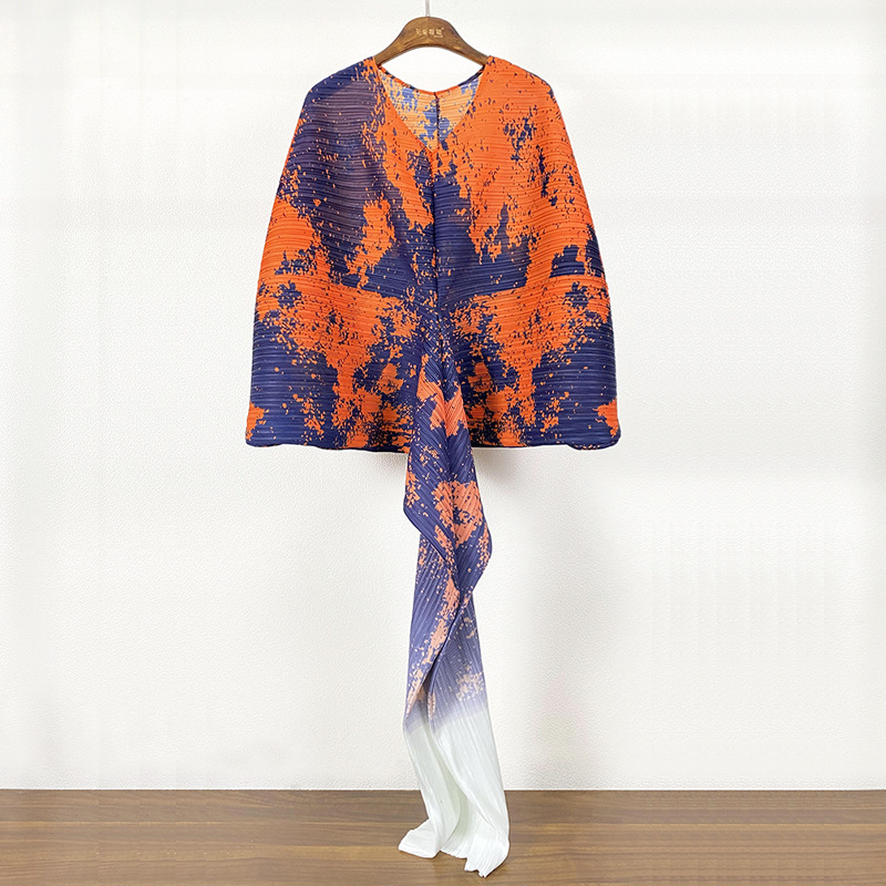 Autumn bat sleeve long dress fold fashion dress for women