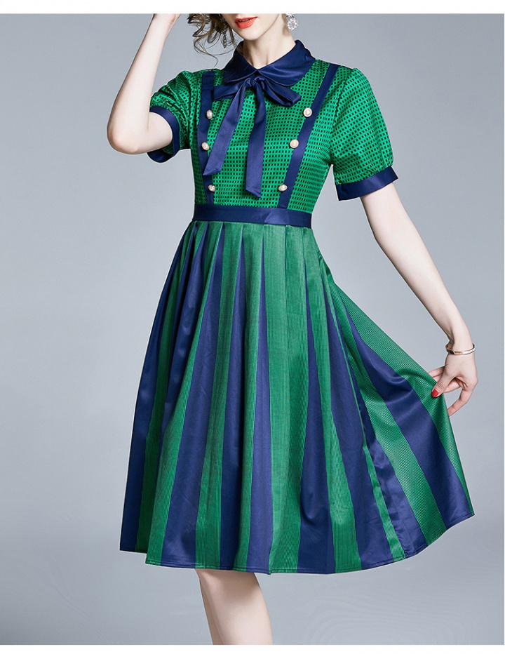 France style printing retro summer doll collar dress