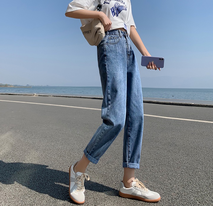 Spring and autumn loose spring jeans slim straight pants