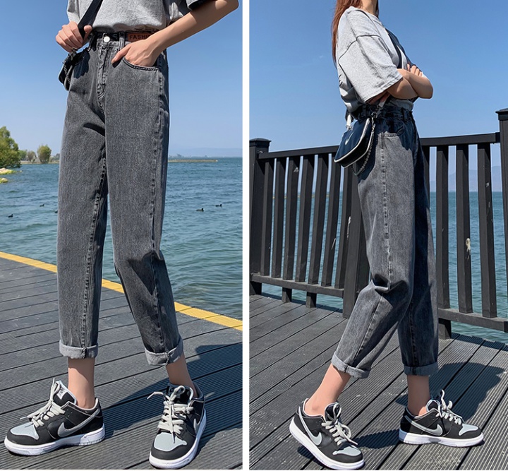 Spring and autumn loose spring jeans slim straight pants