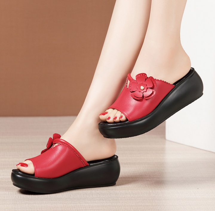 Fashion trifle fish mouth slipsole slippers