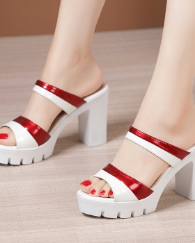 Summer fish mouth platform wears outside shoes for women