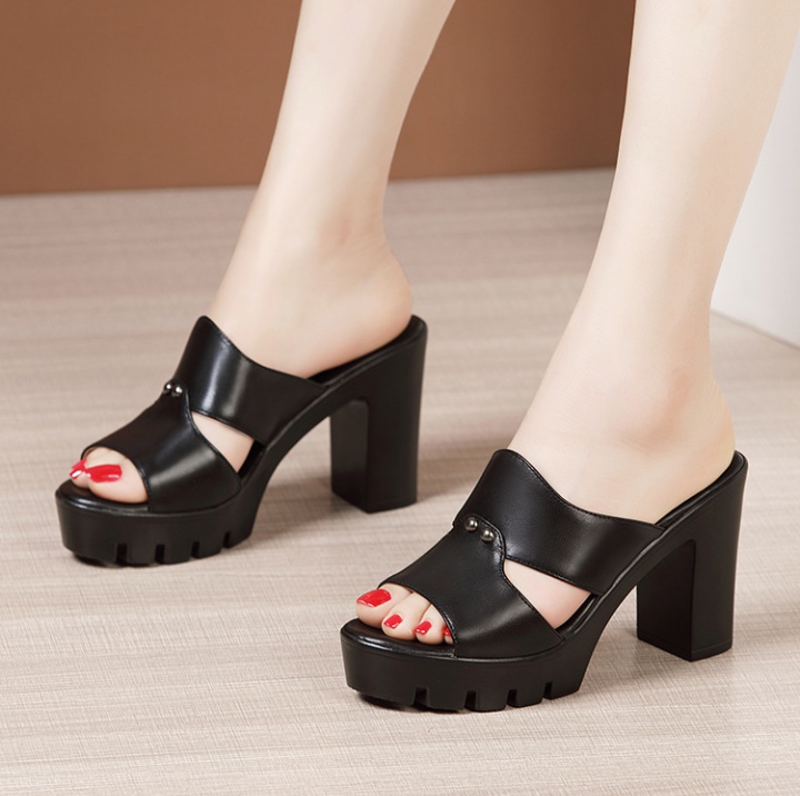 High-heeled fashion shoes all-match thick platform