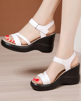 Slipsole thick crust velcro sandals for women