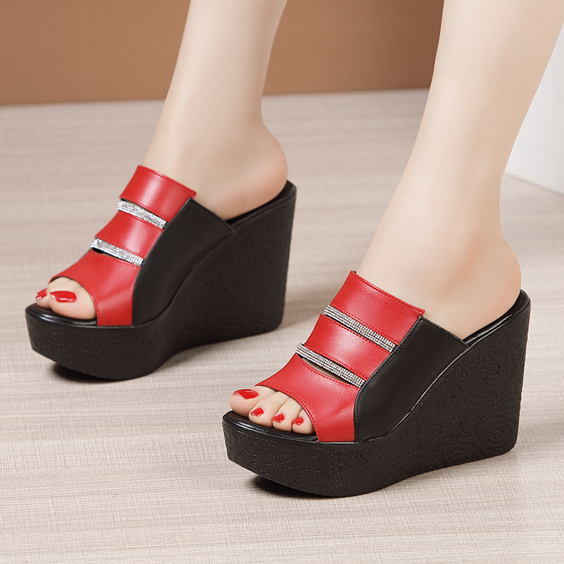 Fish mouth fashion summer high-heeled slippers for women