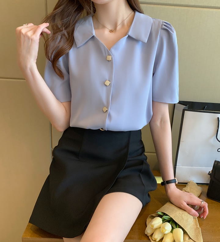 France style summer shirt short sleeve loose tops