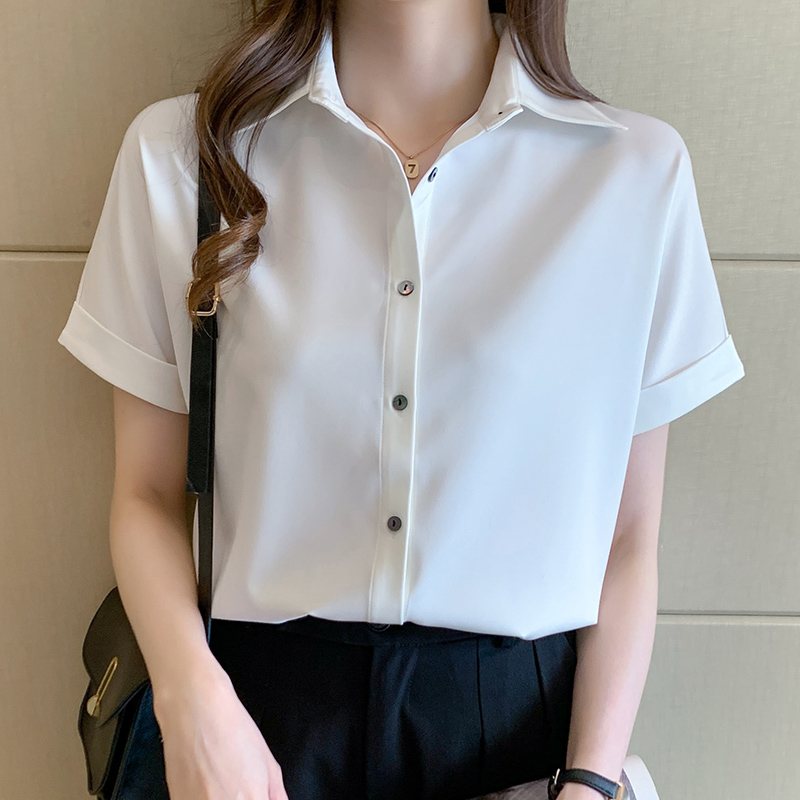 Temperament short sleeve shirt commuting tops for women