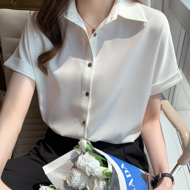 Temperament short sleeve shirt commuting tops for women