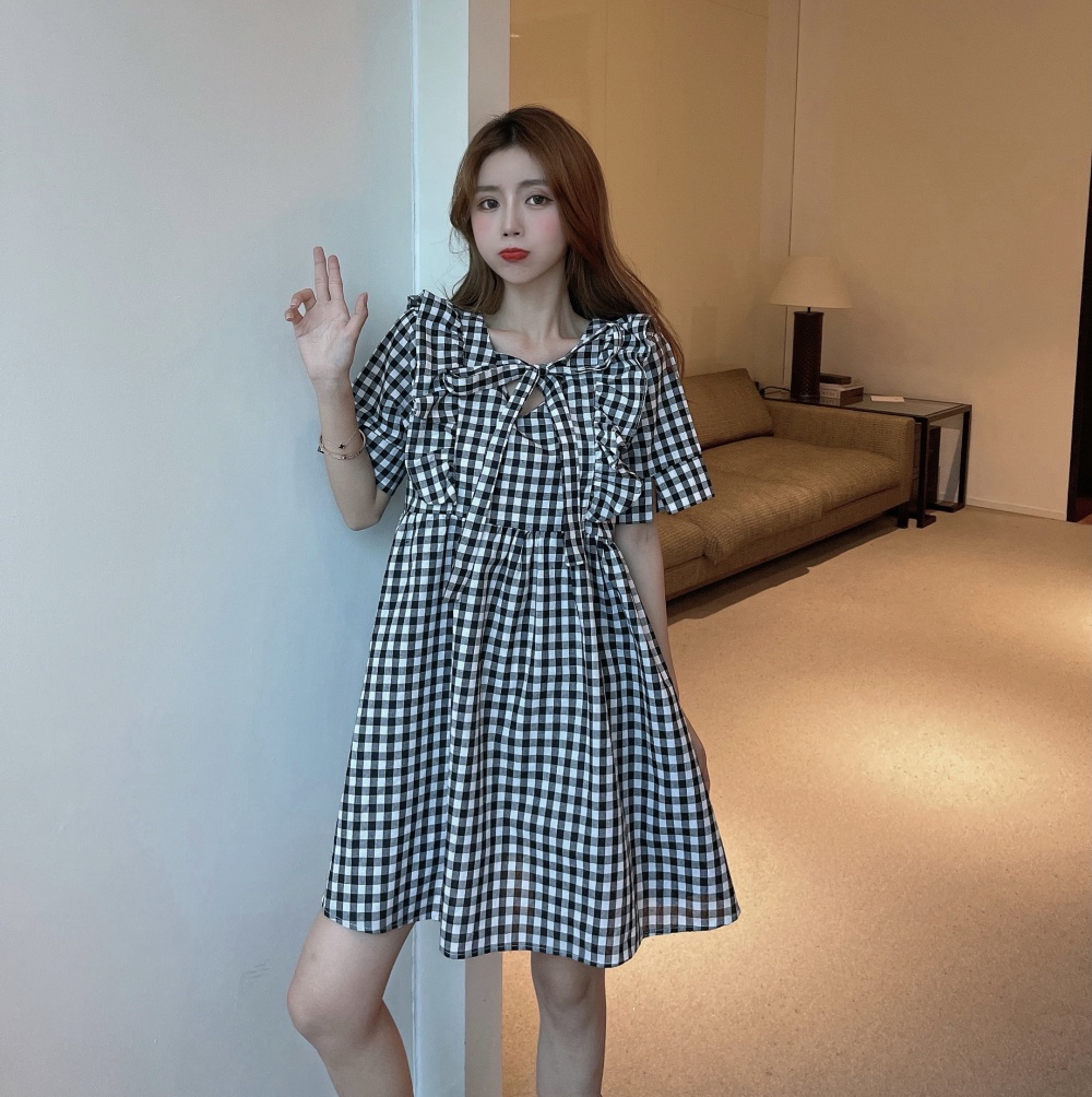 Bow summer Korean style high waist bandage doll dress