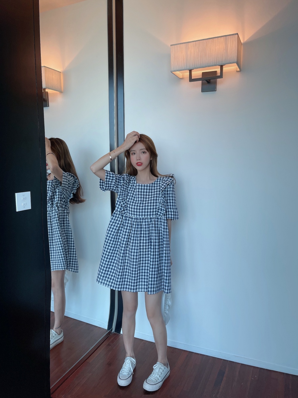 Bow summer Korean style high waist bandage doll dress