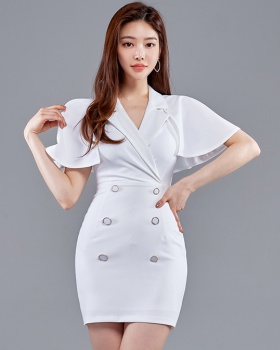 Double-breasted dress package hip business suit