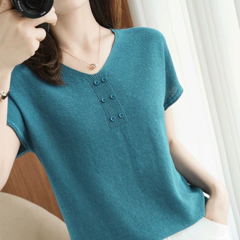 Ice silk bottoming shirt pullover T-shirt for women
