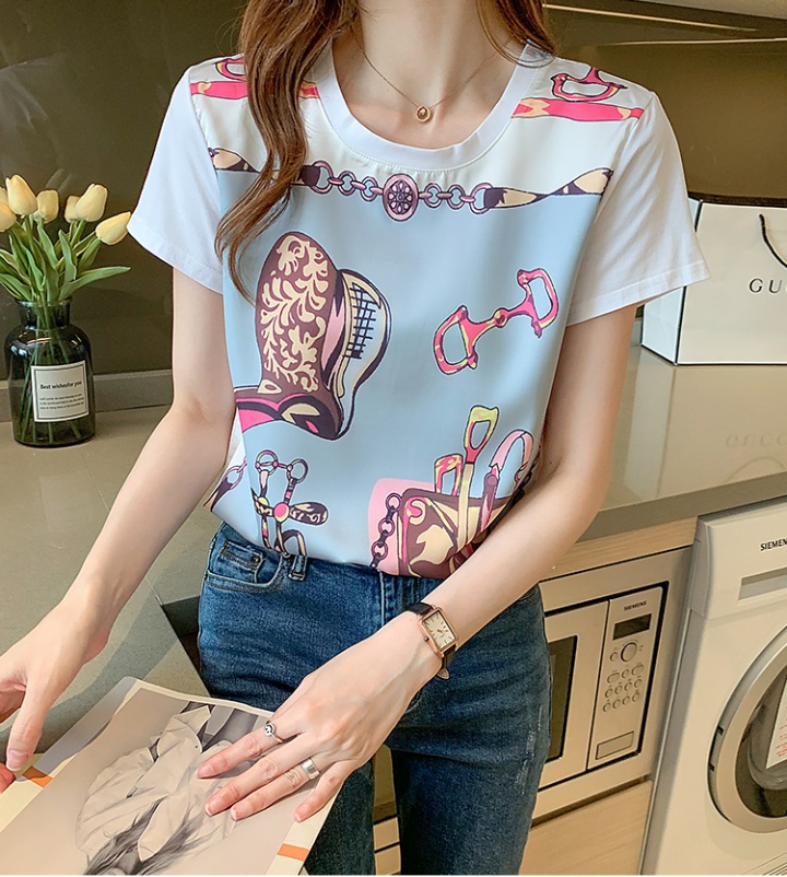 Short sleeve pure cotton T-shirt for women