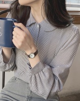 Sweet Korean style lovely small plaid shirt