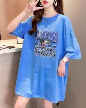 Large yard fat letters pure cotton T-shirt for women