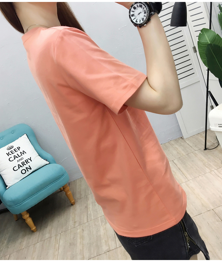 Girl Korean style tops all-match printing T-shirt