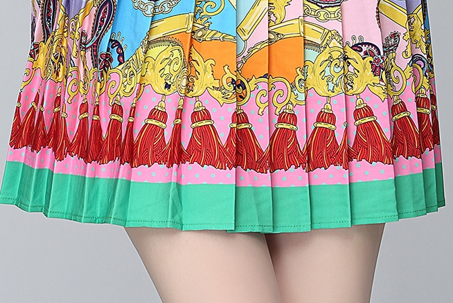 Pleated high waist shirt fashion skirt a set for women