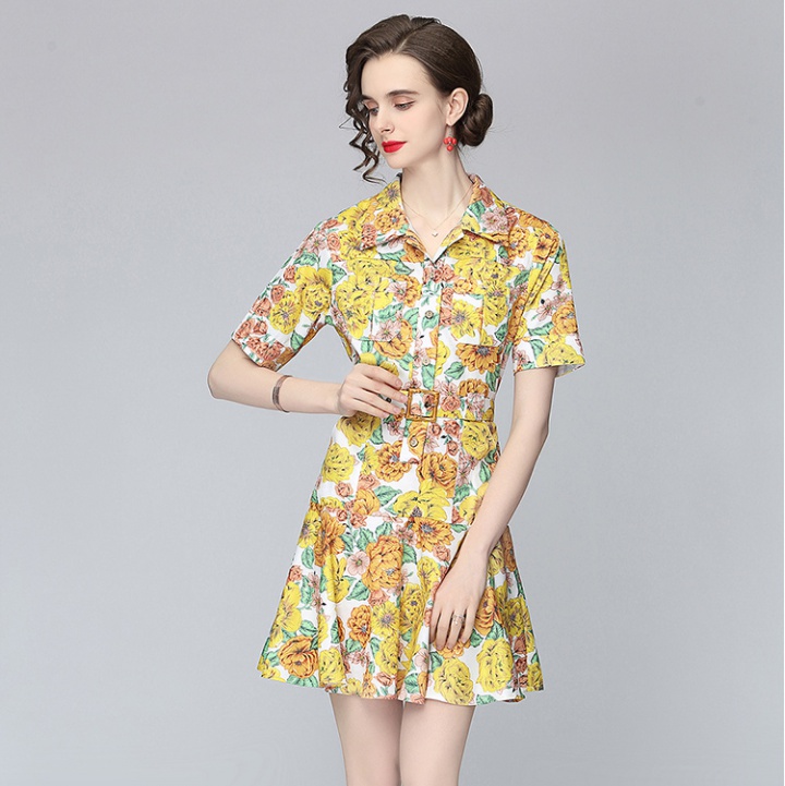 Short sleeve sweet shirt temperament spring and summer dress