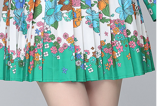 High waist pleated skirt fashion shirt 2pcs set for women