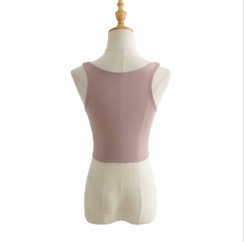 European style U-neck navel tops summer short vest