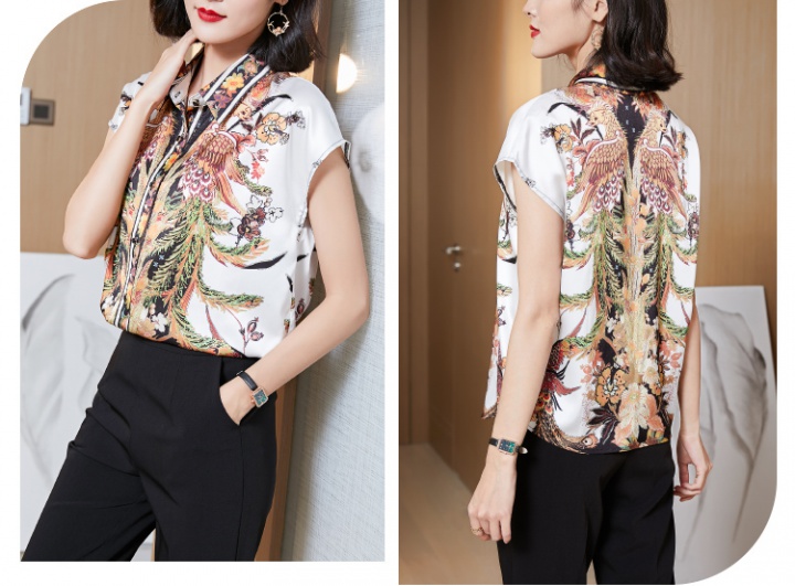 Summer real silk chiffon shirt fashion shirt for women