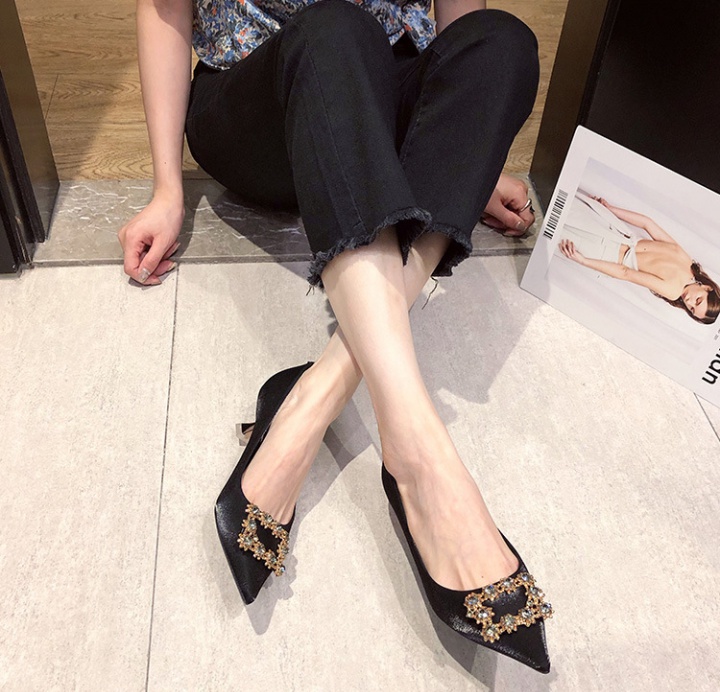 Autumn low shoes pointed fine-root high-heeled shoes
