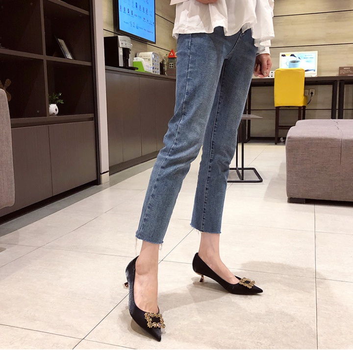 Autumn low shoes pointed fine-root high-heeled shoes