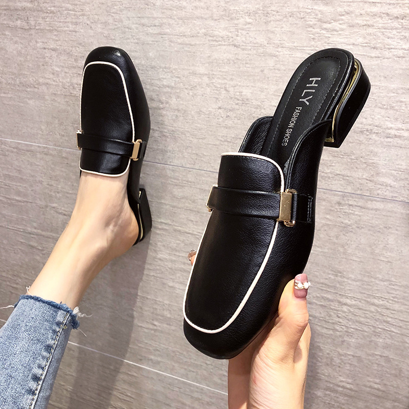 Square head fashion shoes student lazy shoes