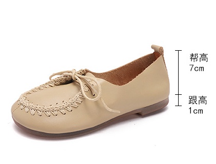 All-match first layer cowhide low frenum spring shoes for women