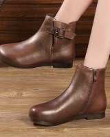 Antiskid autumn and winter short boots round boots for women