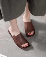 First layer cowhide summer slipsole slippers for women