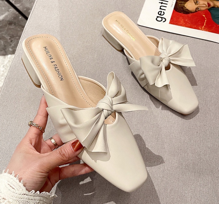 Spring wears outside lazy shoes bow slippers for women