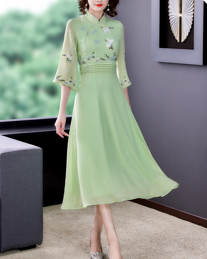Chinese style long dress spring dress for women