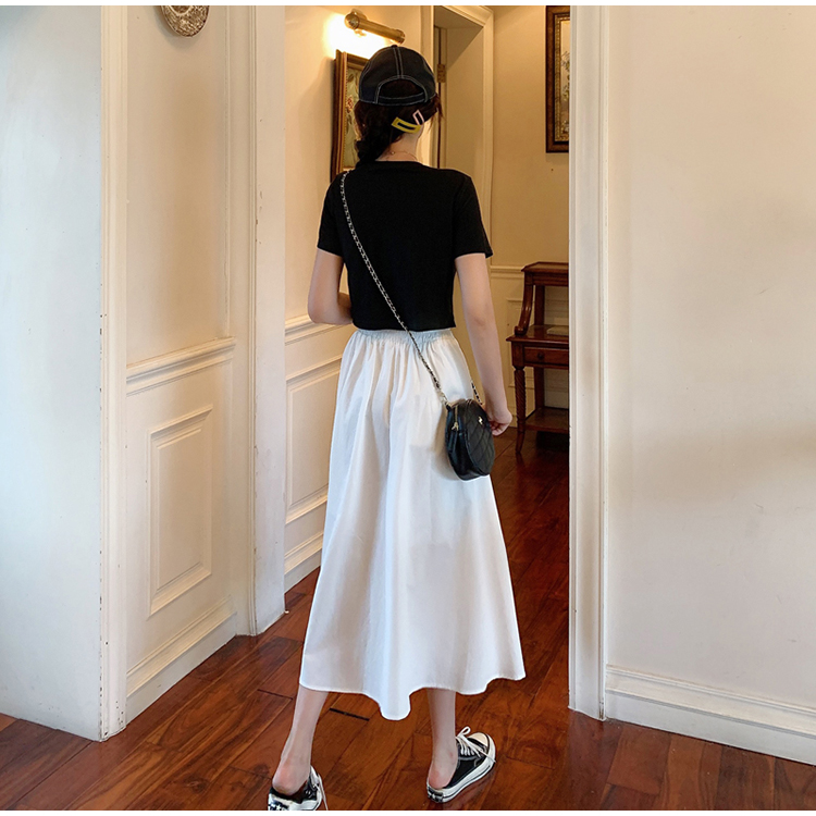 Casual high waist skirt drape long long skirt for women
