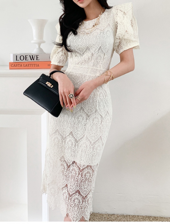 Long summer lace package hip fashion Korean style dress