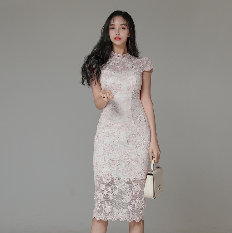 Korean style package hip hollow pack shoulder dress