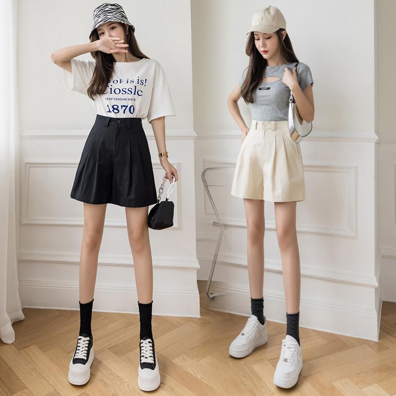 Summer Casual business suit high waist pleated shorts