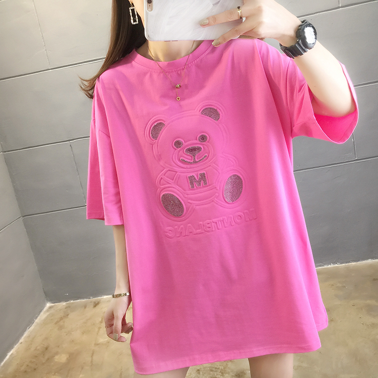Large yard Korean style cartoon T-shirt for women