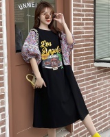 Loose splice fashion T-shirt summer Korean style dress