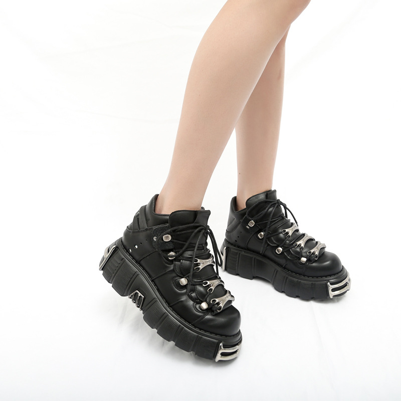 Punk style British style leather shoes thick crust shoes