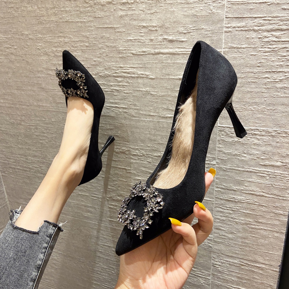 Pointed hasp shoes fine-root high-heeled shoes for women