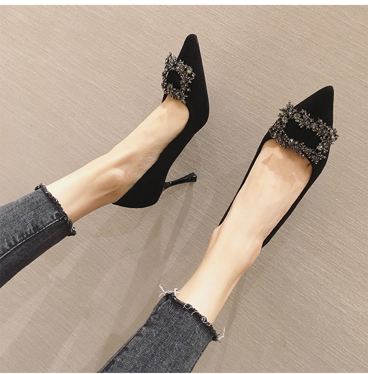 Pointed hasp shoes fine-root high-heeled shoes for women