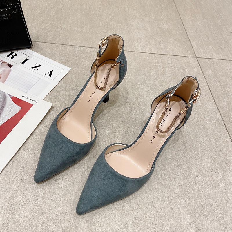 Low fine-root high-heeled shoes black shoes for women