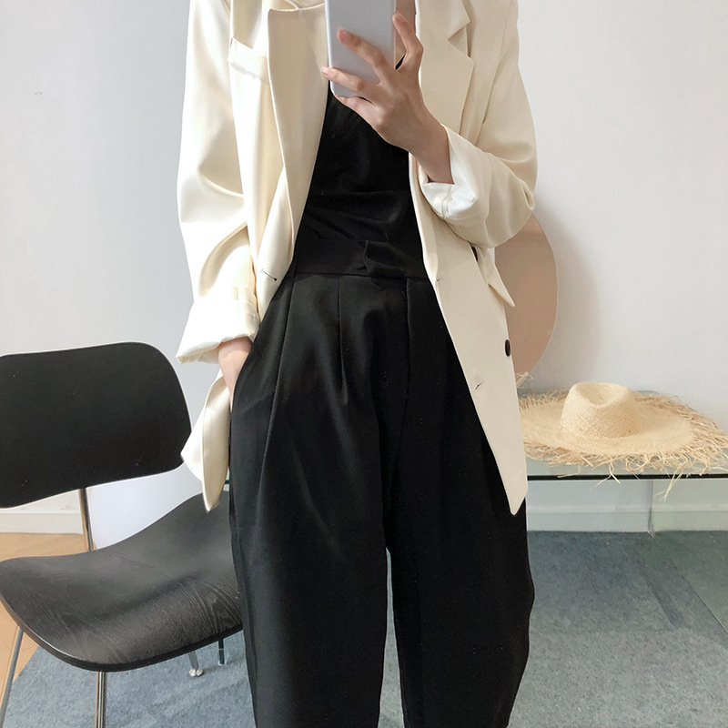 Mopping white pants drape spring suit pants for women